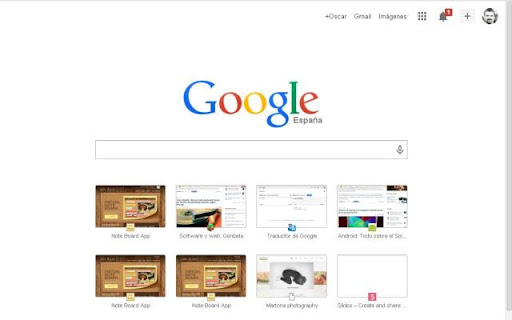 Original New Tab screenshot