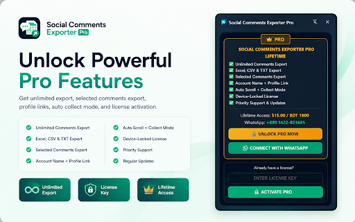 Facebook & YouTube Comment Exporter – Excel CSV Tool screenshot