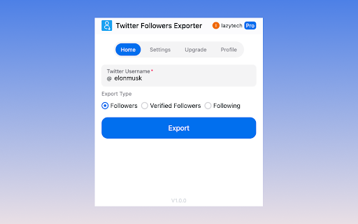 Twitter Followers Exporter – Export X Follower List to CSV screenshot