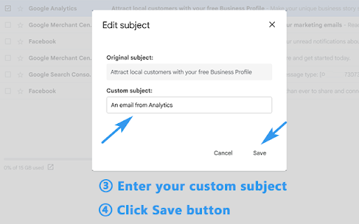 Change Subject Line for Gmail screenshot