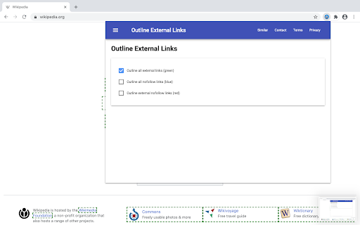 Outline External Links screenshot