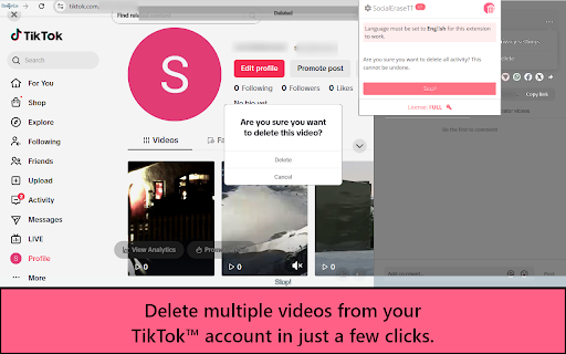 TikTok™ Bulk Delete – Mass Remove Videos screenshot
