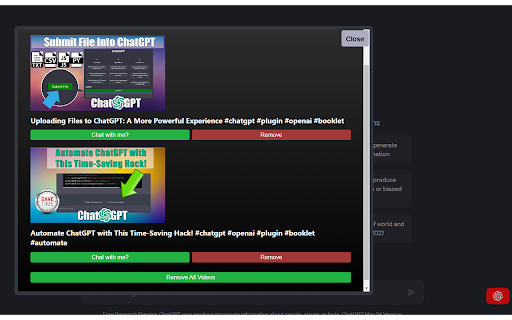 YouTubeGPT screenshot