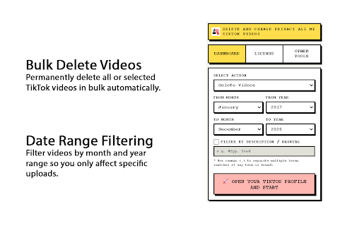 Delete and Change Privacy All My Tiktok Videos screenshot