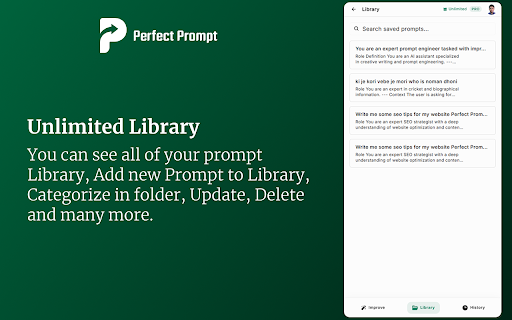 Perfect Prompt: Write Better Prompts Get Better Answers screenshot