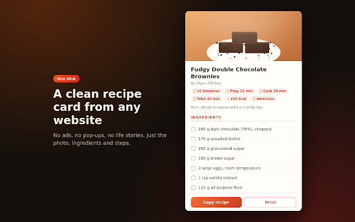 Recipe Extractor - Clean Recipe Card & Print screenshot