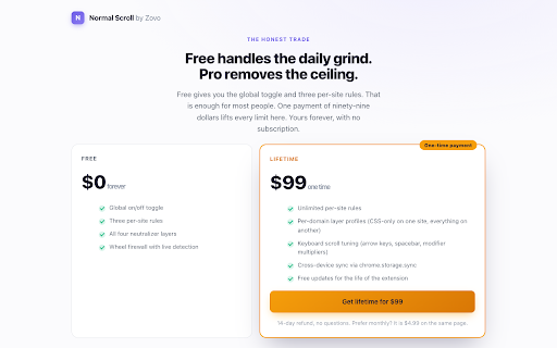 Normal Scroll — Disable Scroll-Jacking screenshot