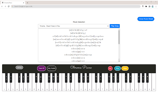 Chrome Piano screenshot