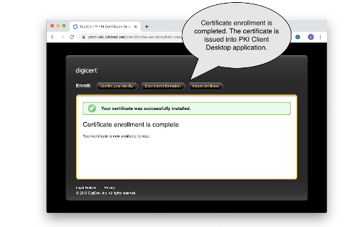DigiCert Authentication Client Extension screenshot