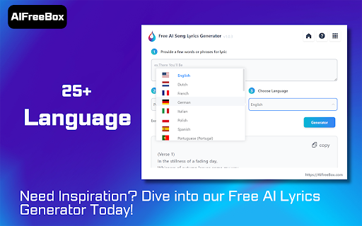 Free AI Song Lyric Generator: AIFreeBox screenshot