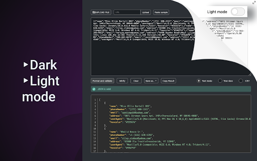 JSON Formatter screenshot