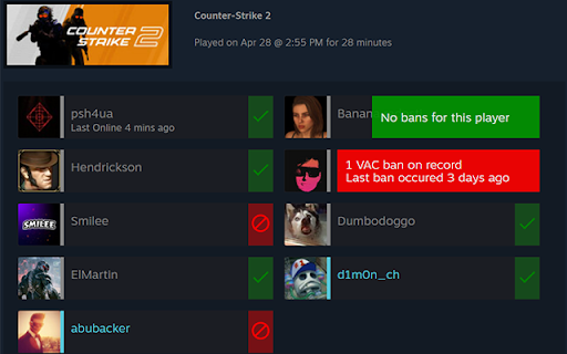Ban Checker for Steam screenshot