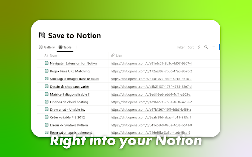 Chat to Notion screenshot