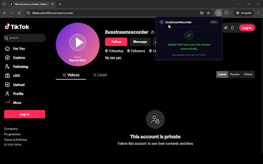 LiveStreamRecorder screenshot