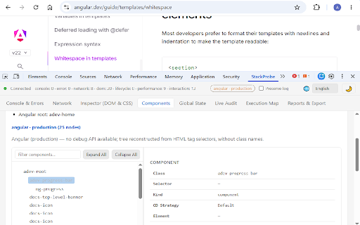 DevTools StackProbe screenshot