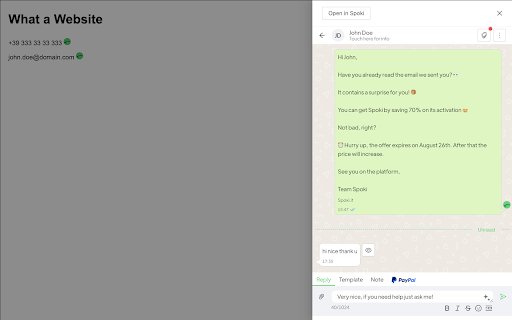 Spoki WhatsApp Chat screenshot