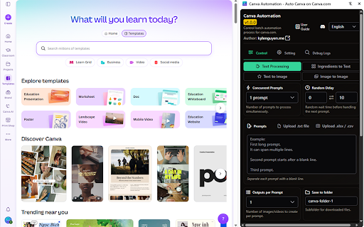 Canva Automation - Auto Canva on Canva.com screenshot