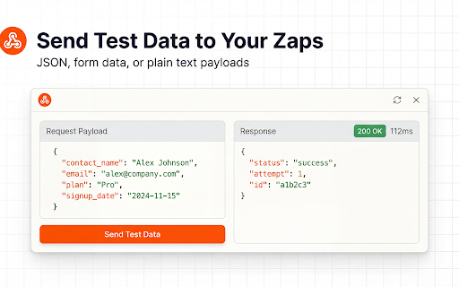 Zapier Webhook Tester - Debug & Test Zap Automation Triggers screenshot