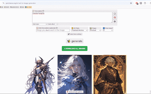 Perchance Bulk Image Downloader screenshot