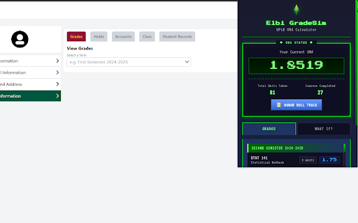 Elbi GradeSim - UPLB GWA Calculator screenshot