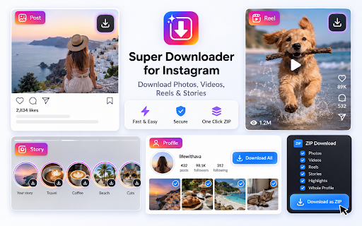 Super Downloader for Instagram — Download Photos, Videos, Reels & Stories screenshot