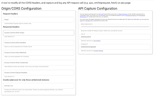 Moesif Origin/CORS Changer & API Logger screenshot
