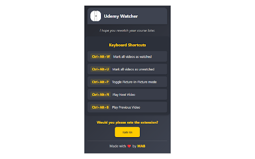 Udemy Watcher screenshot