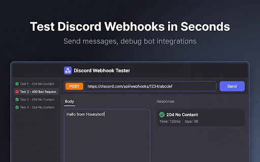 Discord Webhook Tester - Send & Debug Bot Messages Easily screenshot