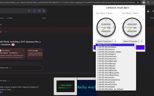 Dual Watch : World Clock Extension screenshot