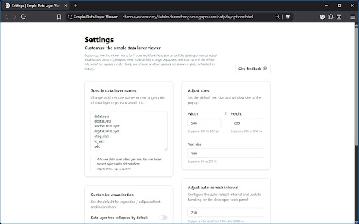 Simple Data Layer Viewer screenshot