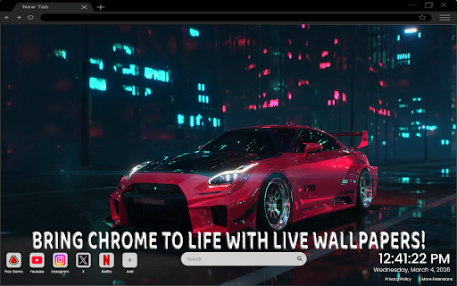 Nissan GT-R R35 Night Run Live Wallpaper screenshot