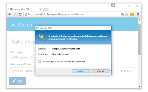 Web PKI screenshot