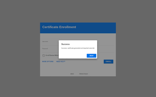 Certificate Enrollment for ChromeOS screenshot