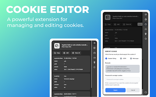 Cookie Editor screenshot