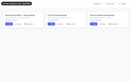 Webpage Archive - Save Websites screenshot