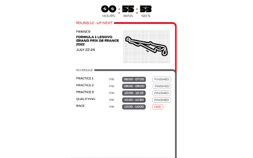 F1 New Tab screenshot