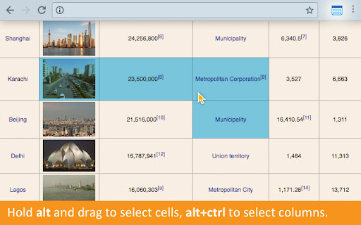 Copytables screenshot