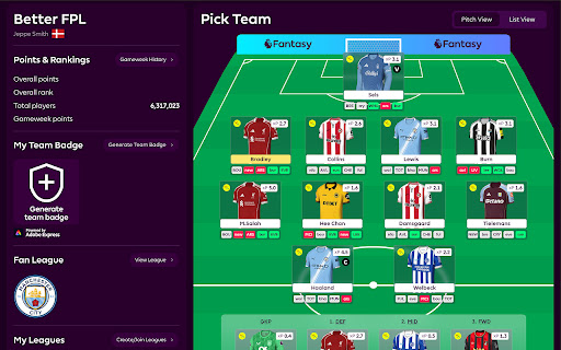 Better FPL screenshot