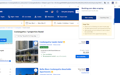 Booking Hotel Search Data Scraper screenshot
