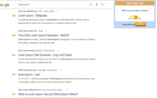 MST SERP Counter - SEO Free SERP Checker Tool screenshot