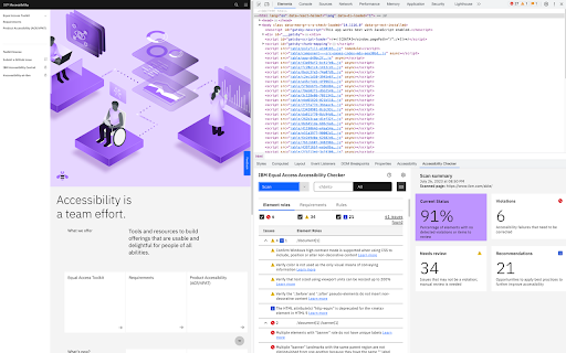 IBM Equal Access Accessibility Checker screenshot