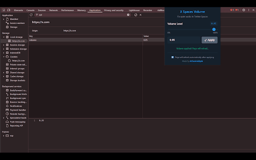 X Spaces Volume Fixer screenshot