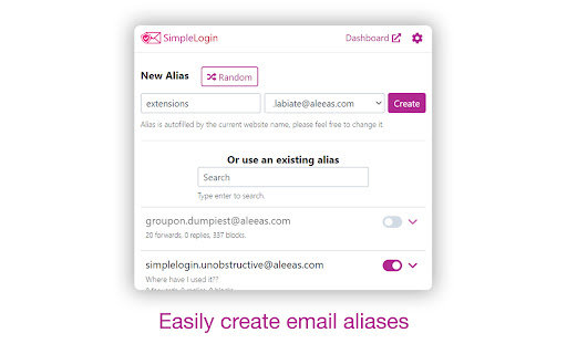 SimpleLogin by Proton: Secure Email Aliases screenshot