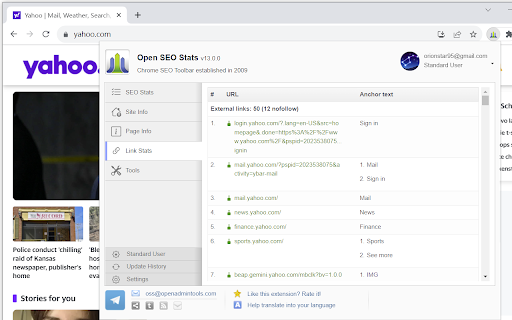 Open SEO Stats(Formerly: PageRank Status) screenshot