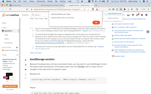 Mass Copy URLs − copy all URLs on all tabs screenshot