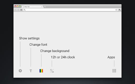 New Tab Clock screenshot