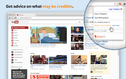 EasyBib Toolbar screenshot