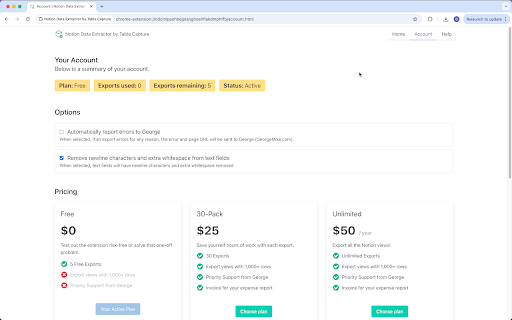 Data Extractor for Notion by Table Capture screenshot