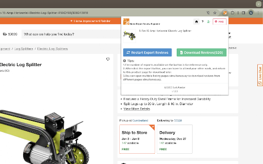 HomeDepot Review Exporter screenshot