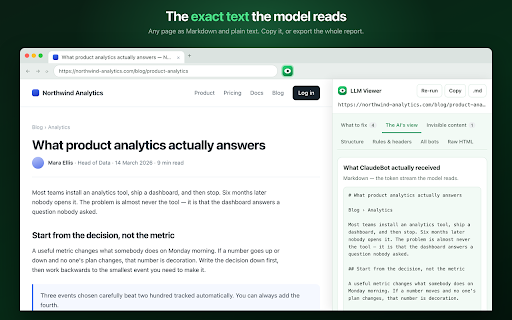 LLM Viewer — See your page as an AI crawler screenshot
